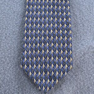 Jimmy Z Mens John Madden Collection Two Geometric Silk Necktie OS‎ Blue Gold